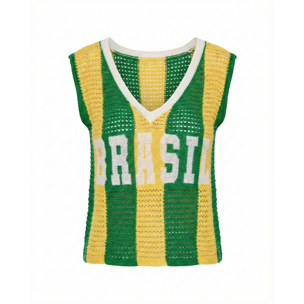 Regata Tricot Brasil Verde Amarelo | Copa 2026/2027 - Feminino