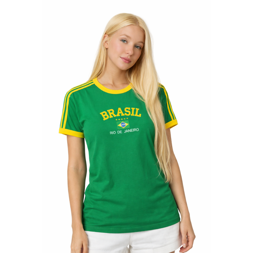 Camiseta Retrô Brasil Rio de Janeiro Verde | Copa 2026/2027 - Feminino