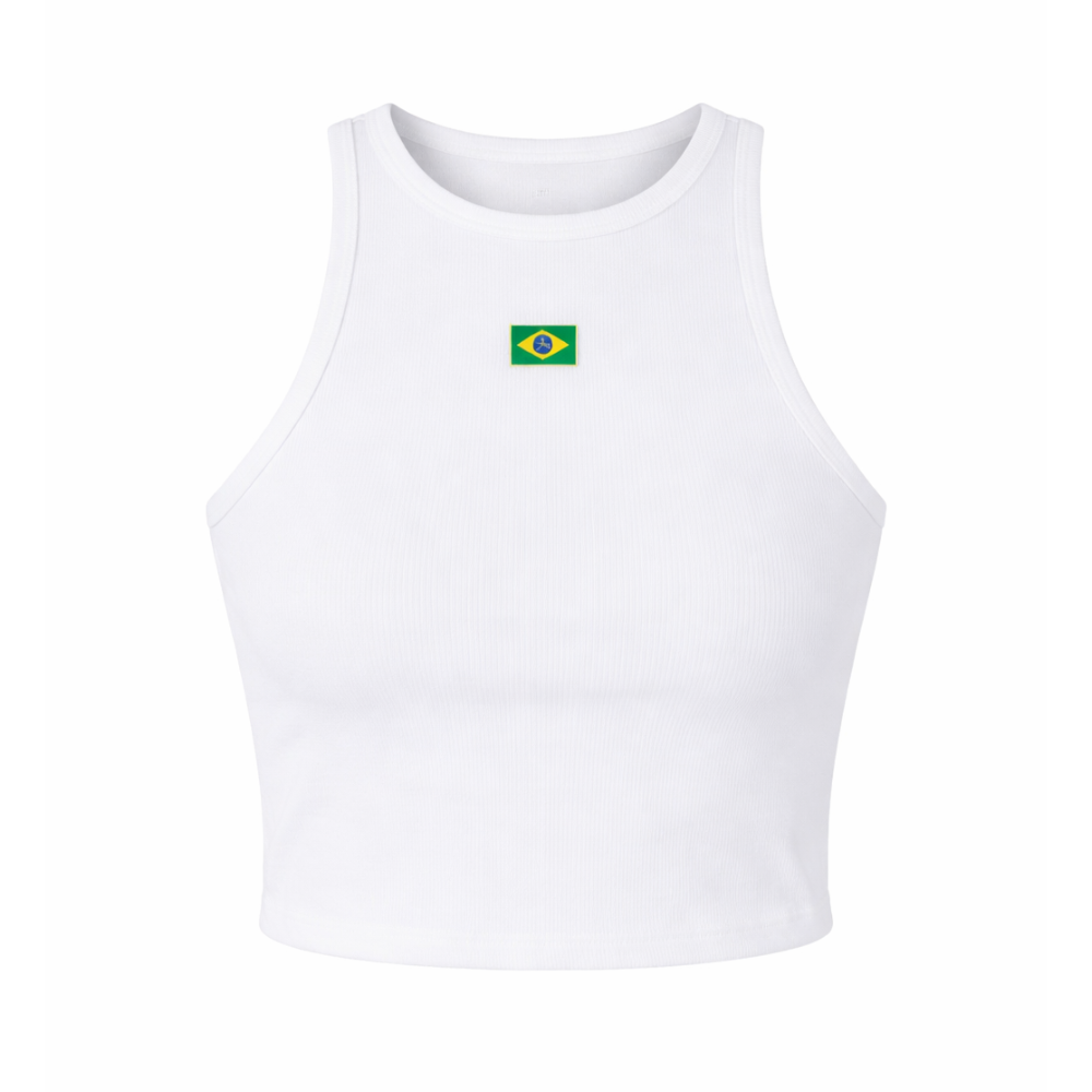 Cropped Regata Brasil Branco | Copa 2026/2027 - Feminino
